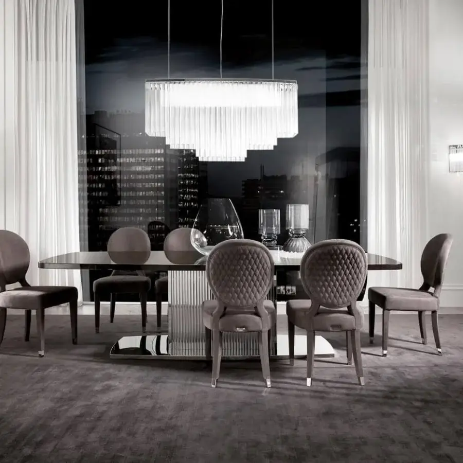 Distinguished DV Home Collection Adler chair with vertical translucent bars and stainless steel feet crafted in stark white