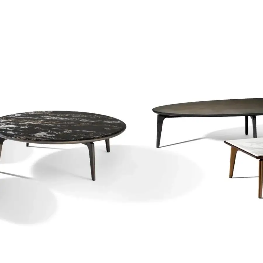 Distinguished Giorgetti Blend side table in light beige and dark brown with smooth ash wood legs