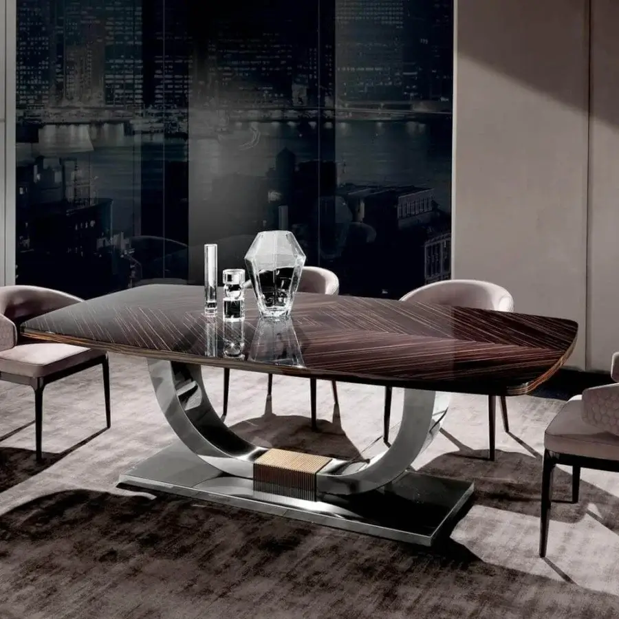 Refined DV Home Collection Deco table lamp with high-end metal structure and elegant fabric lampshade crafted in Italy