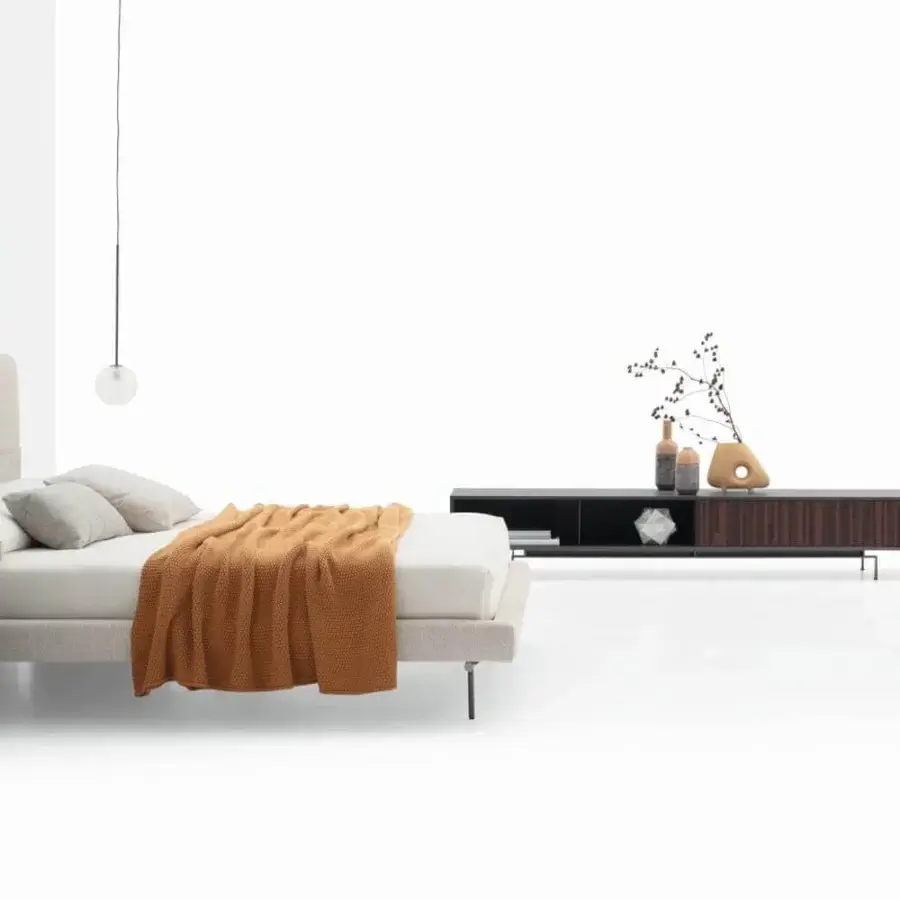 Superior Ditre Italia Eric nightstand with dark wood-like finish and contrasting vertical section crafted in lacquered particle board