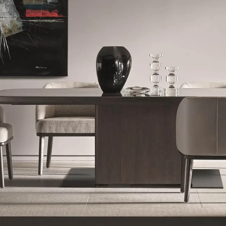 Distinguished Ditre Italia St. Tropez armchair with curved silhouette and light beige textile, built with matte wood frame and legs