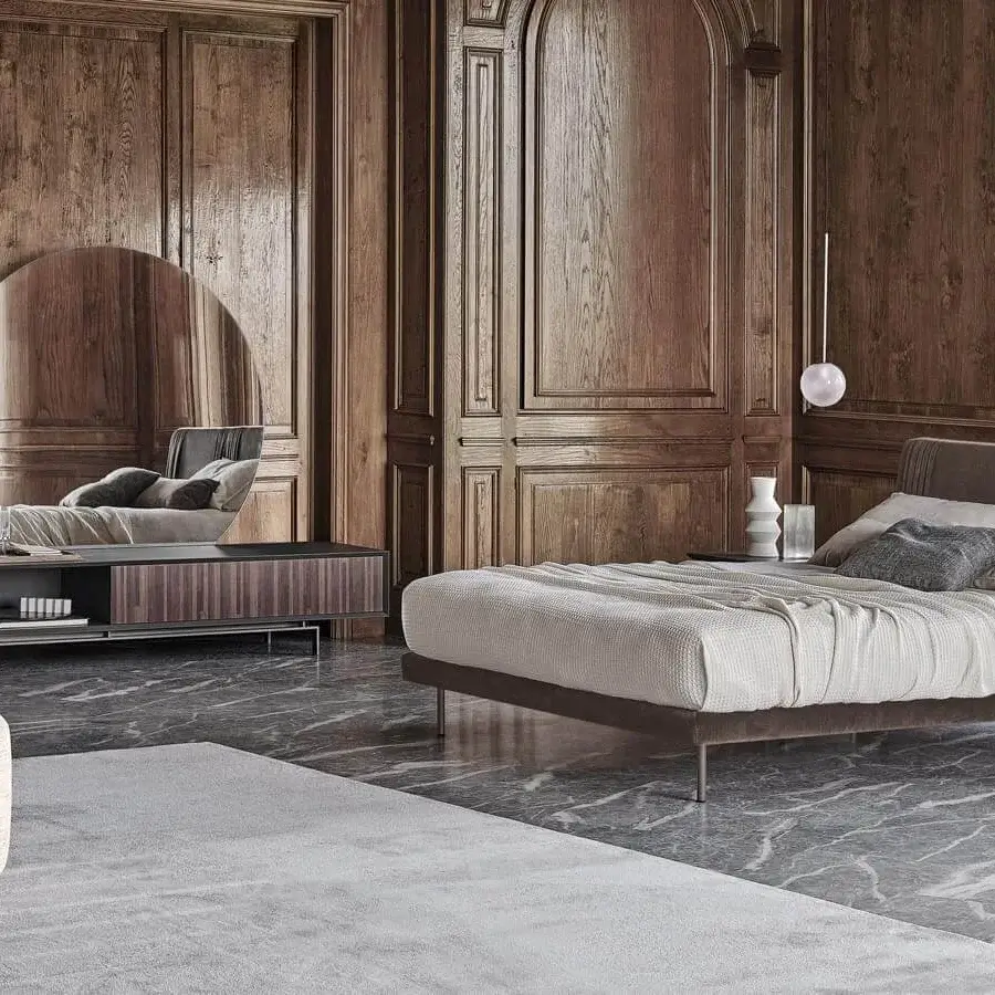 Distinguished Ditre Italia Chloè lounge chair with dark brown wood console and matte metal legs crafted in Italy