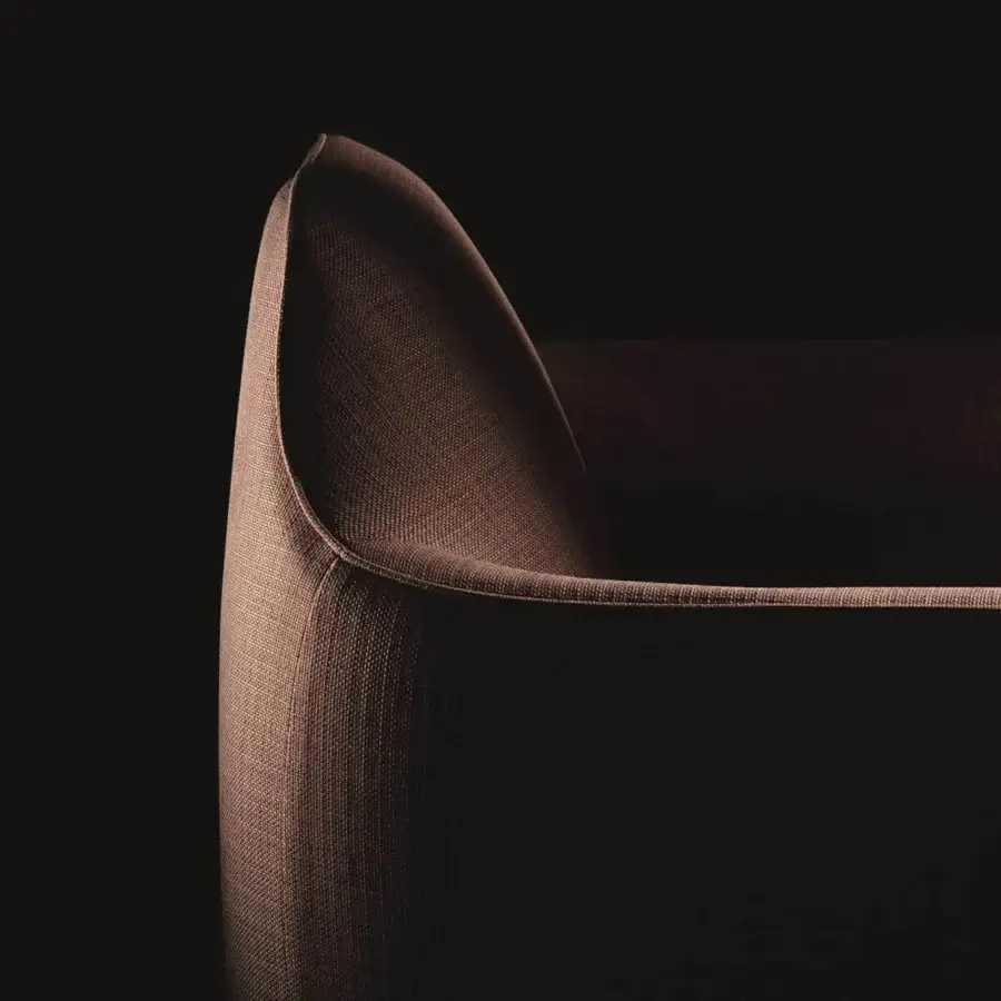 Distinguished Ditre Italia Ellie lounge chair upholstered in textured dark brown textile with a matte finish
