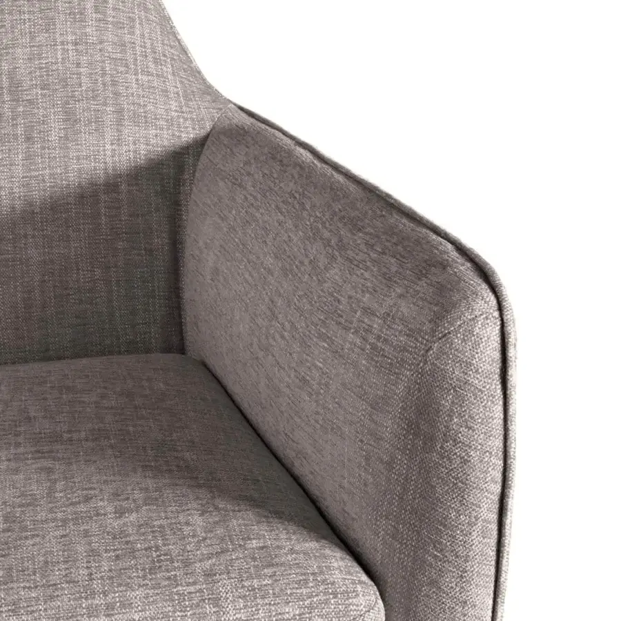 Exceptional Ditre Italia Ellie lounge chair upholstered in light gray textured fabric with pressure die-cast feet