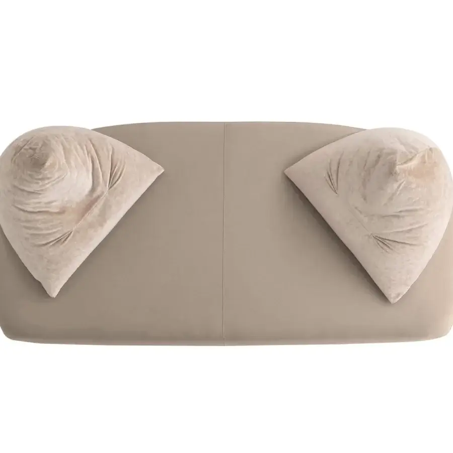 Distinctive Ditre Italia Papilo sofa with light beige textile upholstery and smooth finish boasts adjustable backrests and geometric base