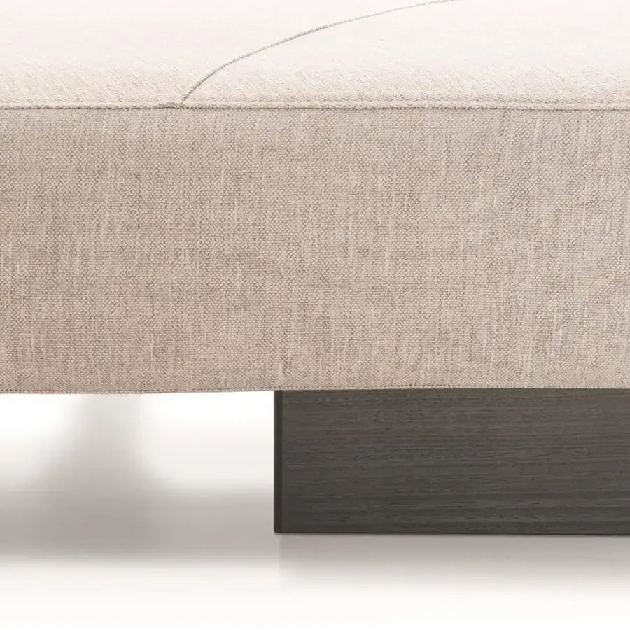 Innovative Ditre Italia Papilo sofa with light beige woven textile and geometric dark wood base