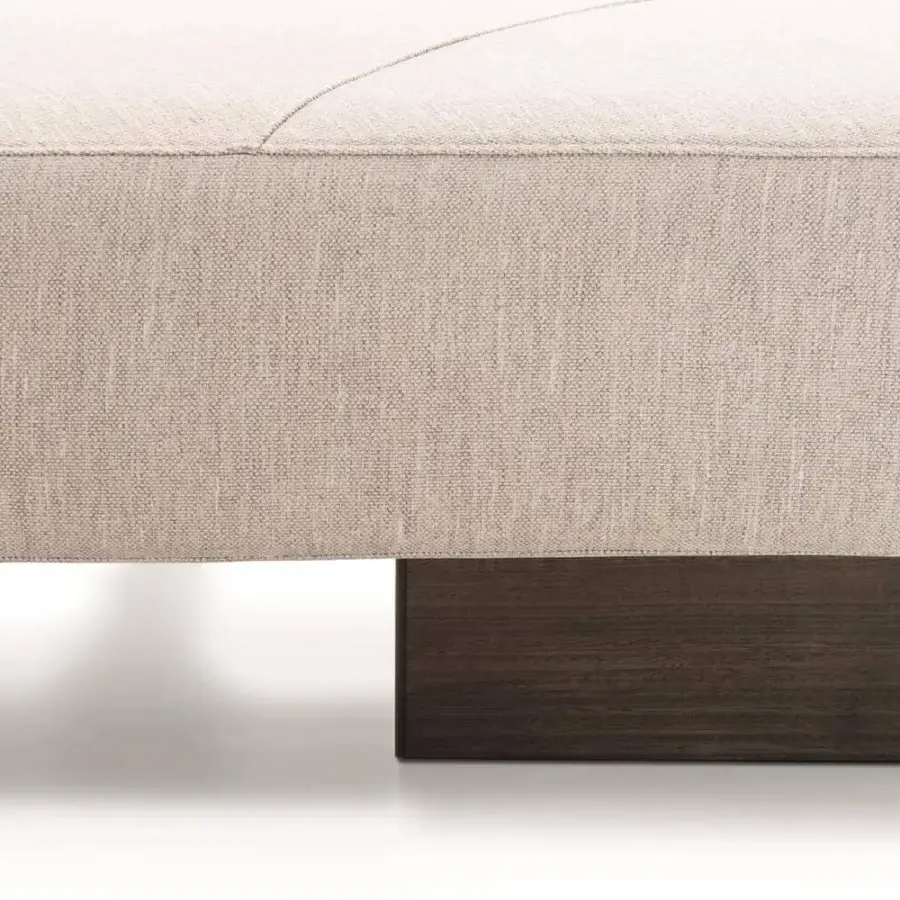 Elegant Ditre Italia Papilo sectional in light beige textile with a matte finish and dark brown wood base