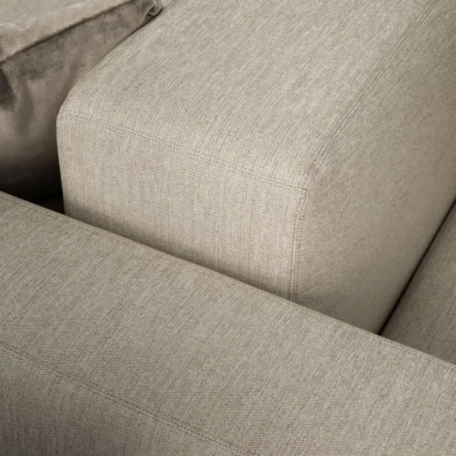 Distinguished Presotto Kos sectional with a woven texture and removable textile upholstery in a light beige hue