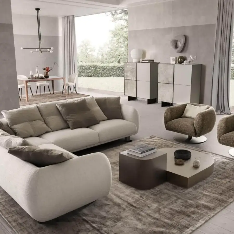 Lavish Presotto Bali lounge chair crafted in textured brownish-gray textile with a Peltro painted base