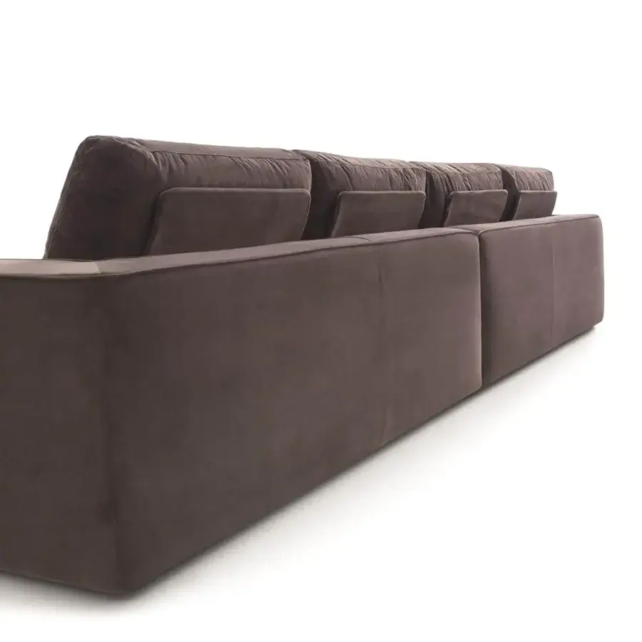 Distinguished Ditre Italia Loman sofa with dark brown removable fabric covers and a geometric contemporary silhouette