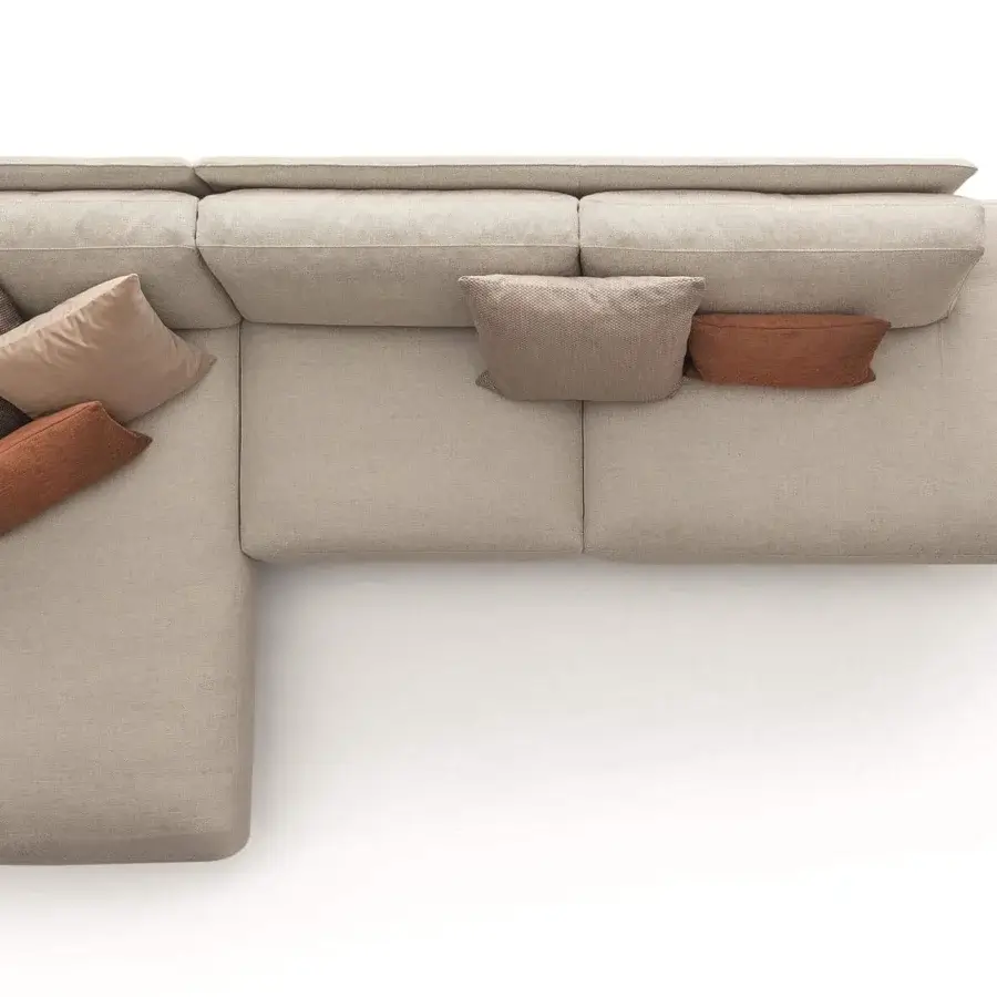 Superior Ditre Italia Kris sectional upholstered in light beige woven textile with a geometric silhouette