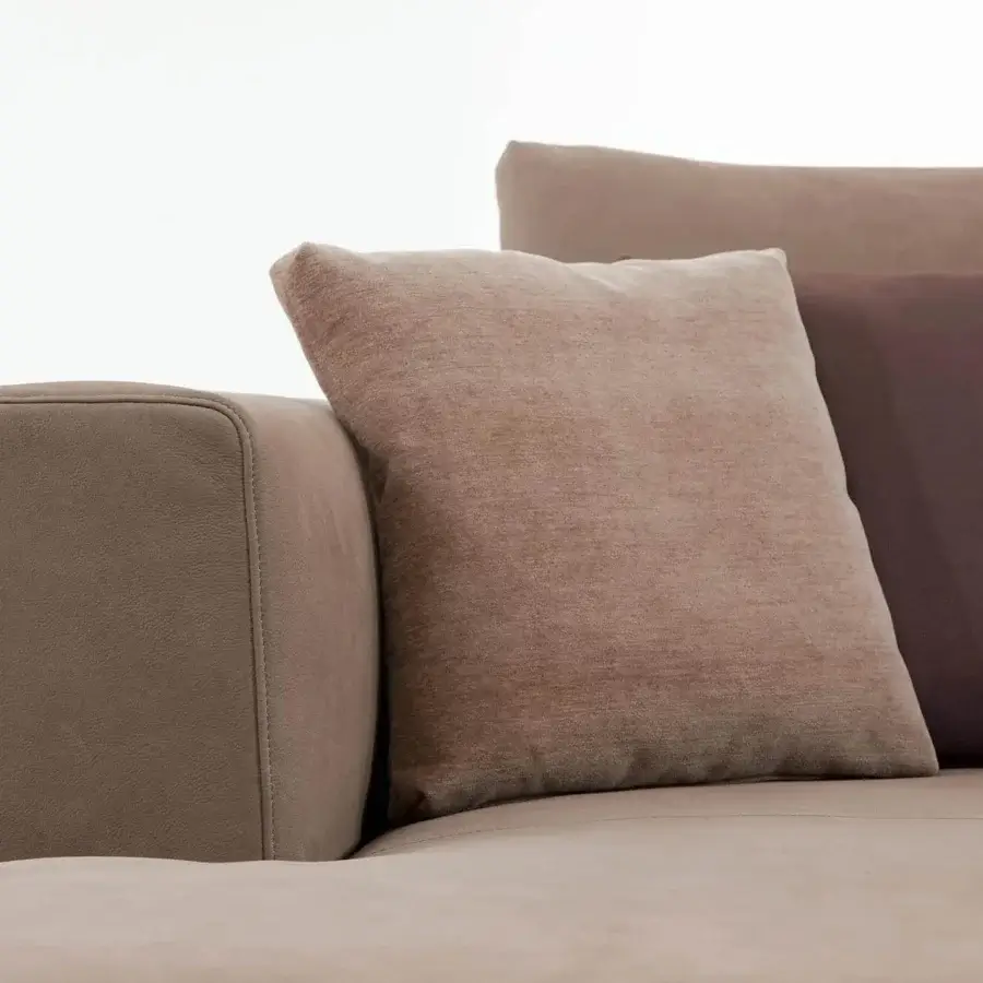 Distinguished Presotto San Marino sectional with removable brown textile upholstery and peltro varnished metal legs
