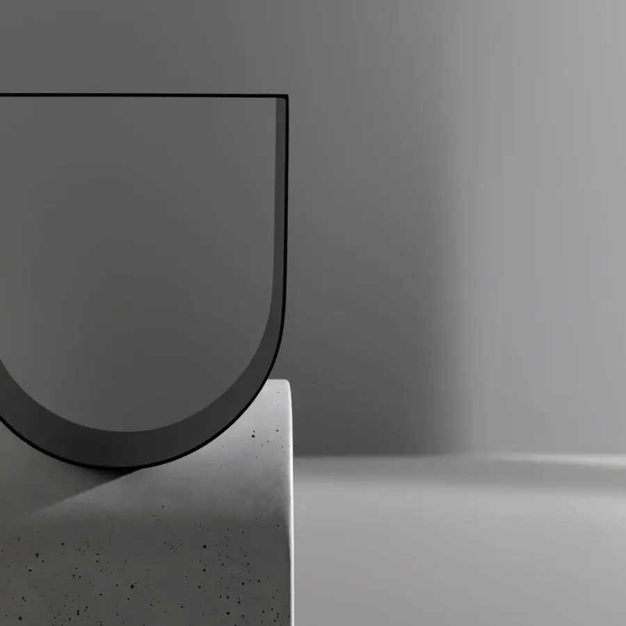 Exceptional Bonaldo Vague coffee table crafted in light gray concrete and darker gray metal with a sleek matte surface