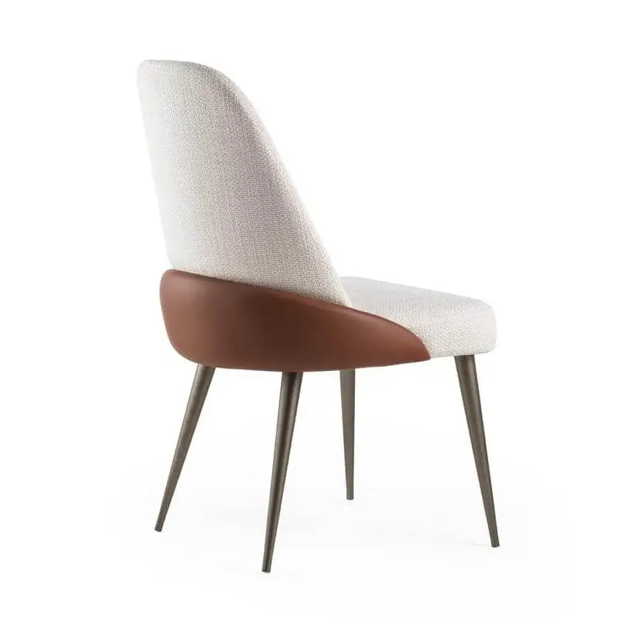 Exceptional Reflex Atlantic chair with brown insert and light woven textile, built with matte dark metal legs