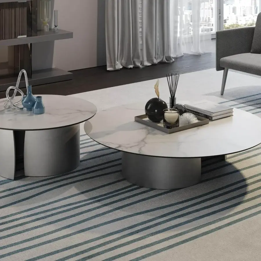 Distinguished Reflex Amet sofa upholstered in subtly textured gray textile with slender metal legs and elegant quiltings