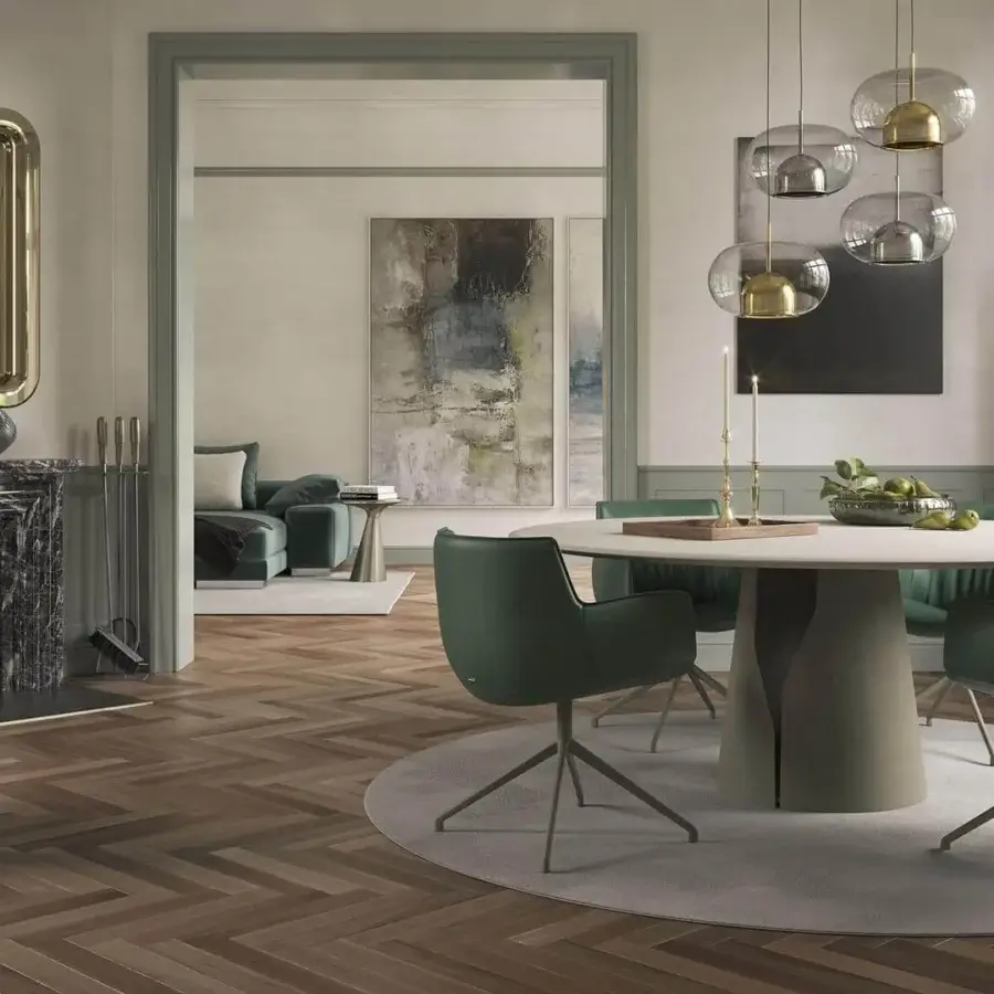 Exclusive Cattelan Italia Giano table with round spatulate clay top and curved pedestal base in a light beige finish