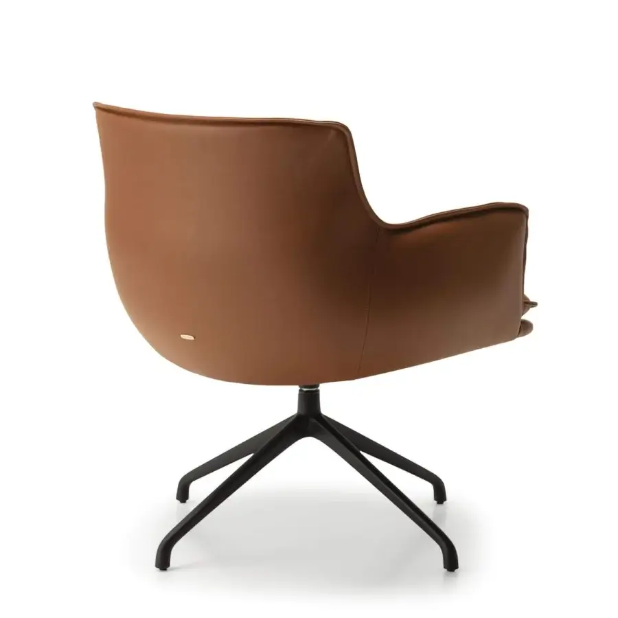 Superior Cattelan Italia Rhonda lounge chair with rounded upholstered seat and matte black metal base