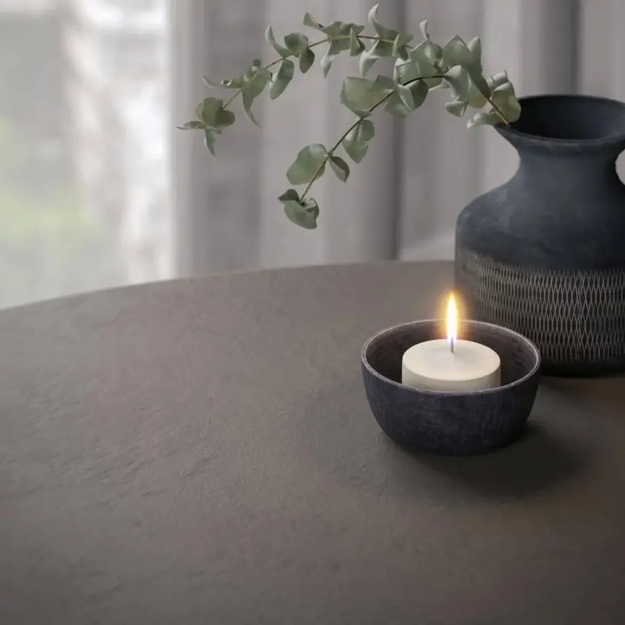 Exceptional Cattelan Italia Yoda Argile table with spatulated clay top and sophisticated metallic base finish
