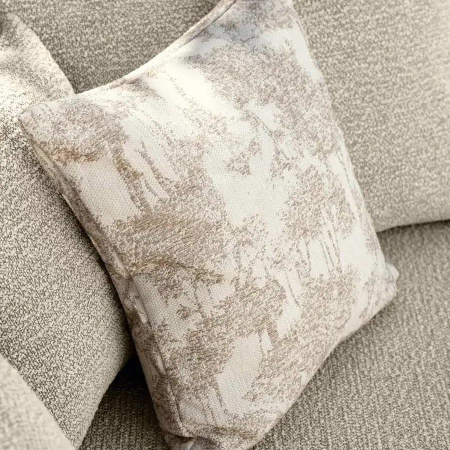 Captivating Talenti Karen daybed with intertwined backrest and curved lines in textured light beige cushions