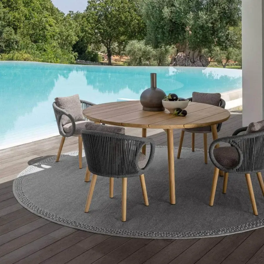 Exceptional Talenti Karen armchair with a dark gray textured frame and light brown seat cushion crafted in Italy