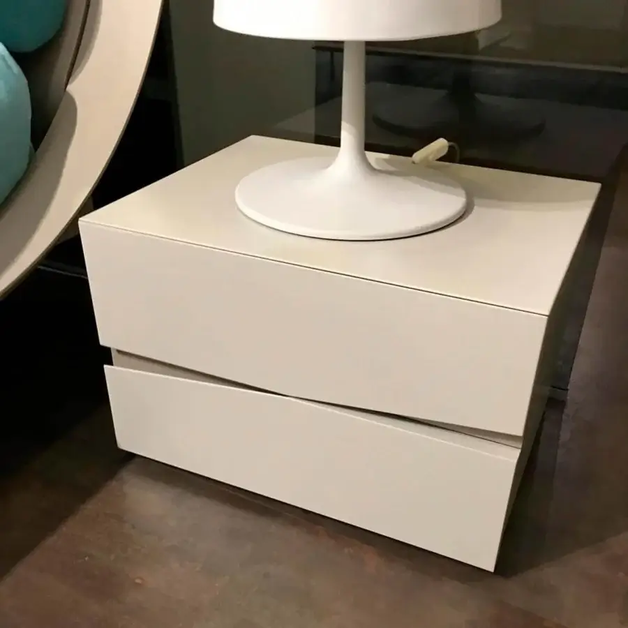 Superior Presotto Jazz nightstand with particle board wood and MDF fronts in a matte lacquer finish