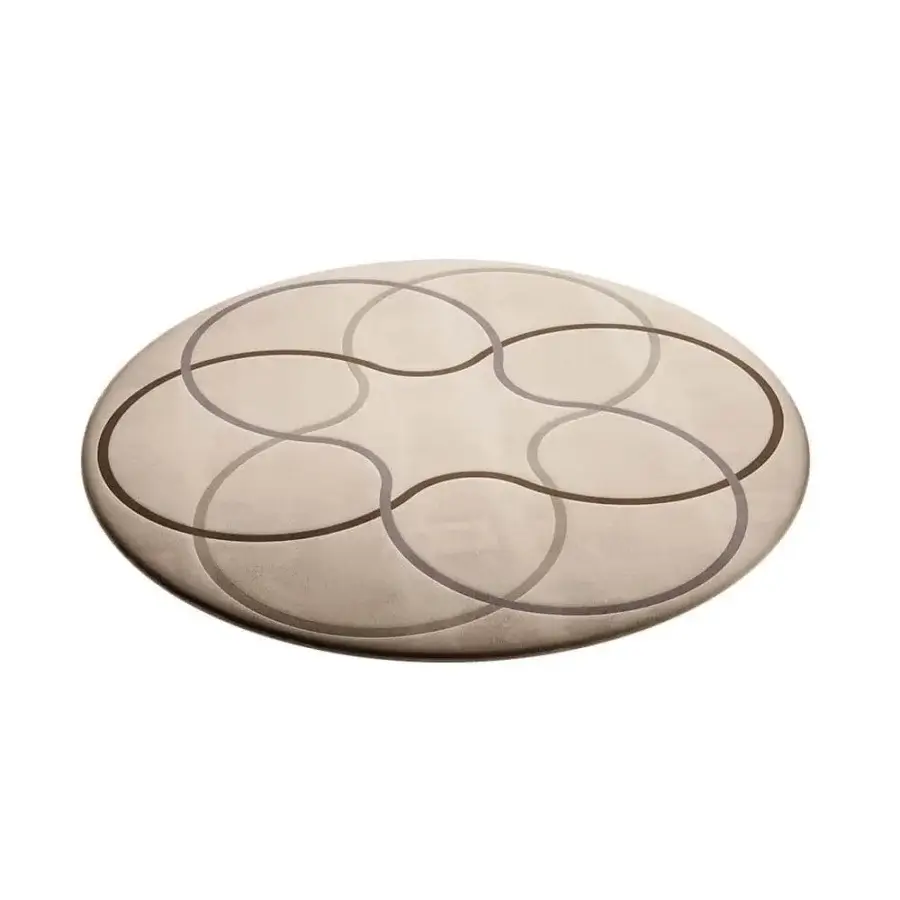 Distinguished Reflex Cerchiotto rug crafted in light beige Tencel and New Zealand wool with a subtly textured matte finish