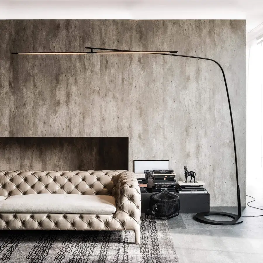 Superior Cattelan Italia Stealth floor lamp crafted in embossed lacquered steel with matte black finish delivers directed illumination
