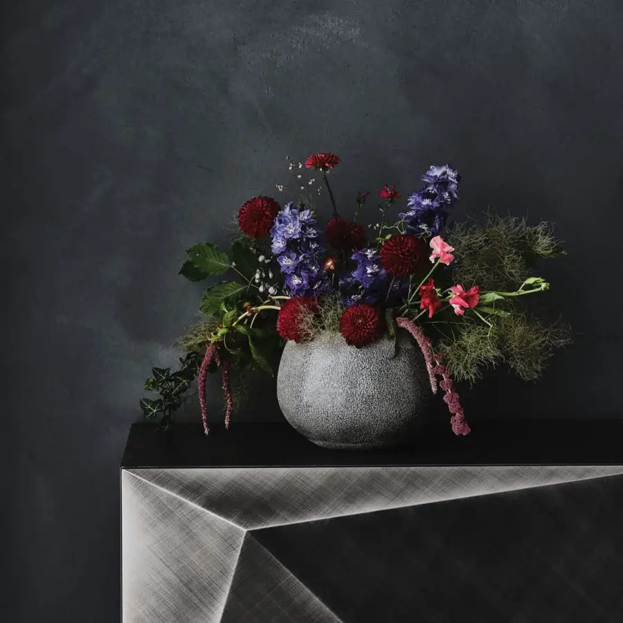 Exceptional Cattelan Italia Kayak sideboard with dark gray polished lacquered wood and illuminated edges