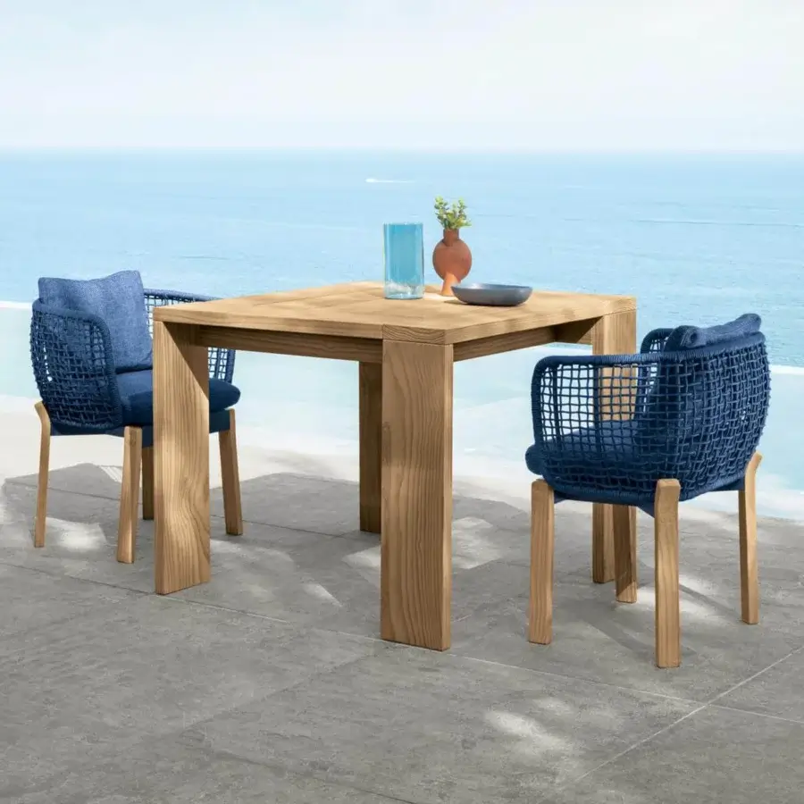 Distinguished Talenti Argo Wood table crafted entirely from accoya wood with a light brown finish and clean lines