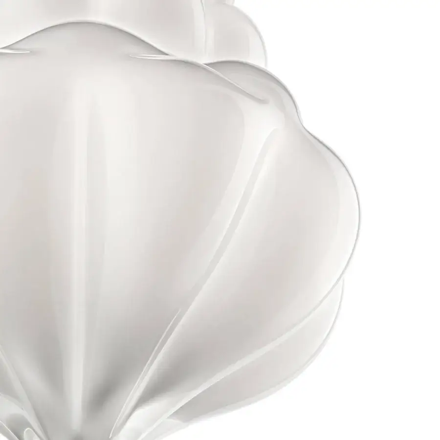 Captivating Barovier&Toso Vallonné suspension lamp in milky opaline hand-blown Venetian crystal with stacked cloud-like segments
