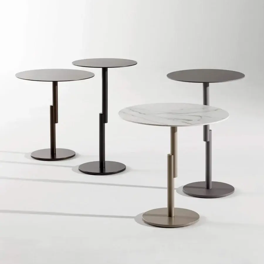 Impeccable Bonaldo Innesti side table with geometric linearity and sleek black finish on a cylindrical metal base