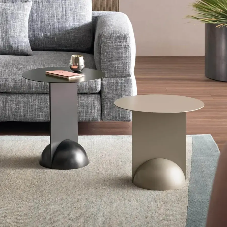 Elegant Bonaldo Combination side table with light beige metal and seamless refined top finish