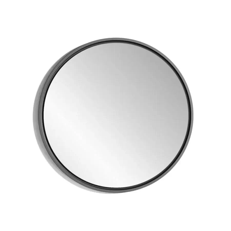 Impeccable Reflex Oh Frame mirror with extra clear glass and a rounded wood frame in a sophisticated satin finish