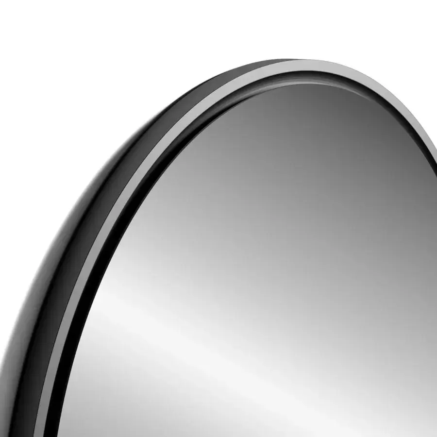 Superior Reflex Oh Frame mirror with a glossy dark wood frame and subtle light-toned accent crafted in Italy with extra clear glass