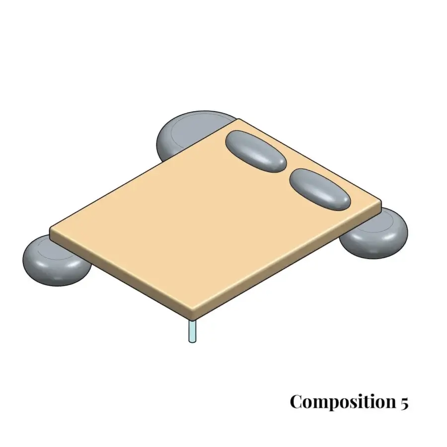 Superior Varaschin Wellness Therapy double bed crafted in light tan wood with gray cushioning and spherical supports