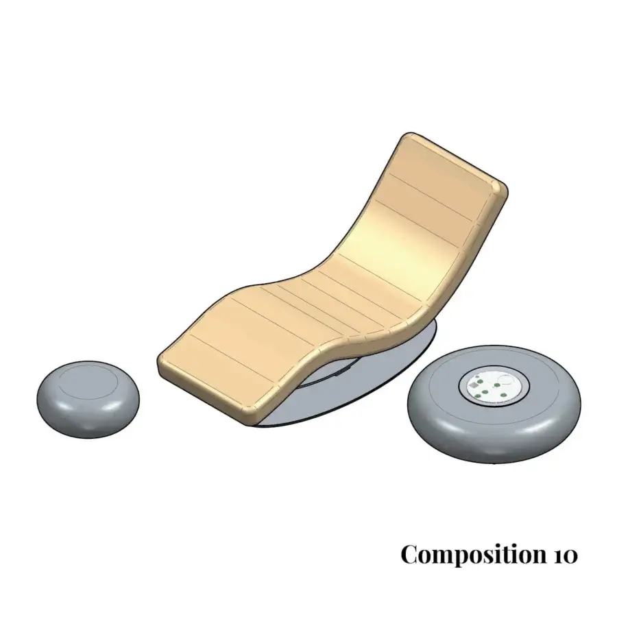 Elegant Varaschin Wellness Therapy lounger crafted in light tan with a smooth satin finish