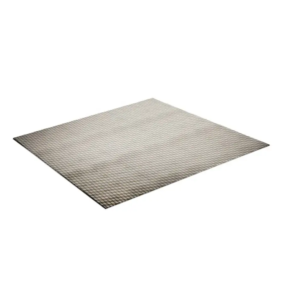 Lavish Reflex Segno rug crafted in Italy with light grey Tencel and New Zealand wool in a grid pattern finish