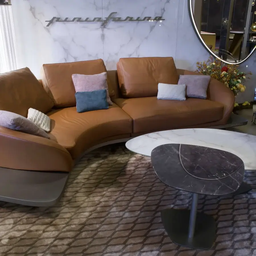 Exclusive Reflex Segno rug crafted in Italy with a captivating geometric pattern in varying shades of brown Tencel and New Zealand wool
