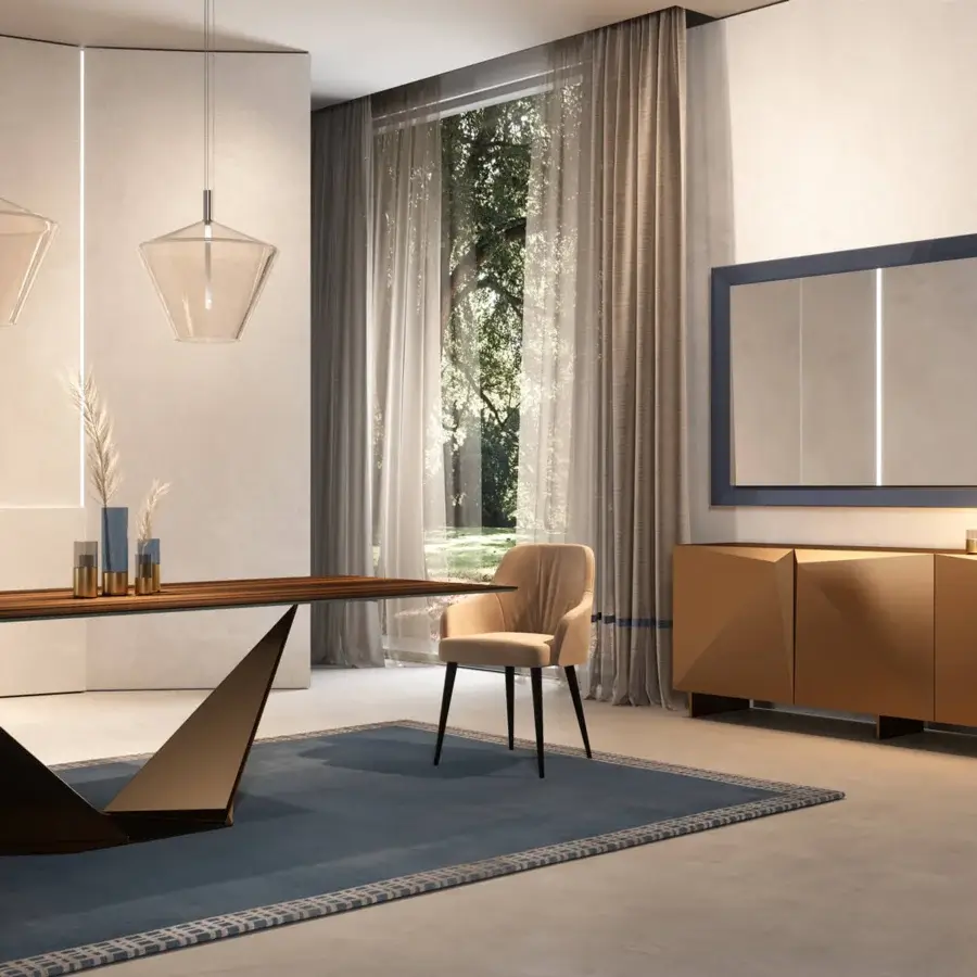Exceptional Reflex 24 Gradi suspension lamp crafted in transparent blown glass with polished steel cable