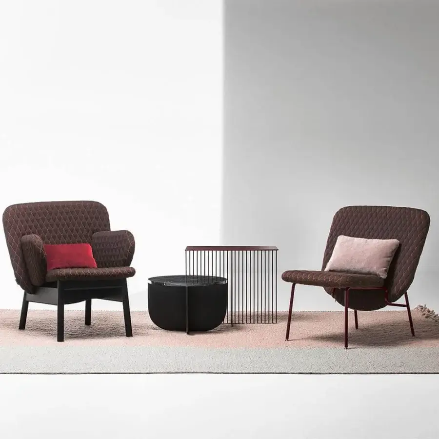 Exceptional LaCividina Accursio side table with a cross-shaped tubular steel base and smooth dark round tabletop
