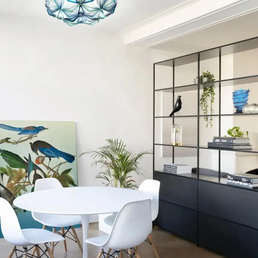 Exceptional Slamp La Vie ceiling/wall lamp in blue and green Lentiflex and Opalflex with a smooth uniform finish