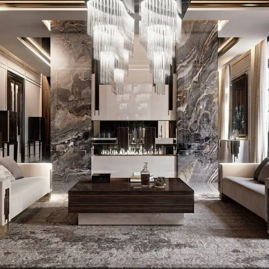 Distinguished Reflex Ice suspension lamp with suspended solid Murano glass elements and glossy metal supports