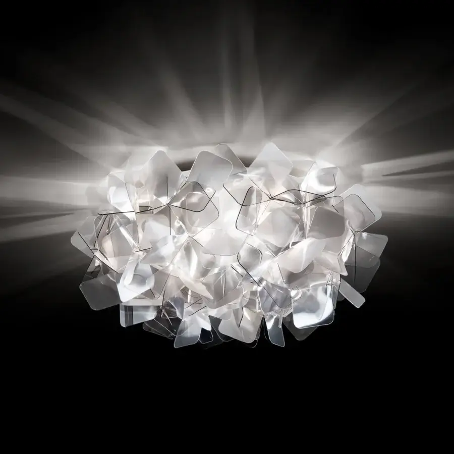 Elegant Slamp Clizia lamp lighting crafted from translucent tinted Opalflex® with a glossy finish