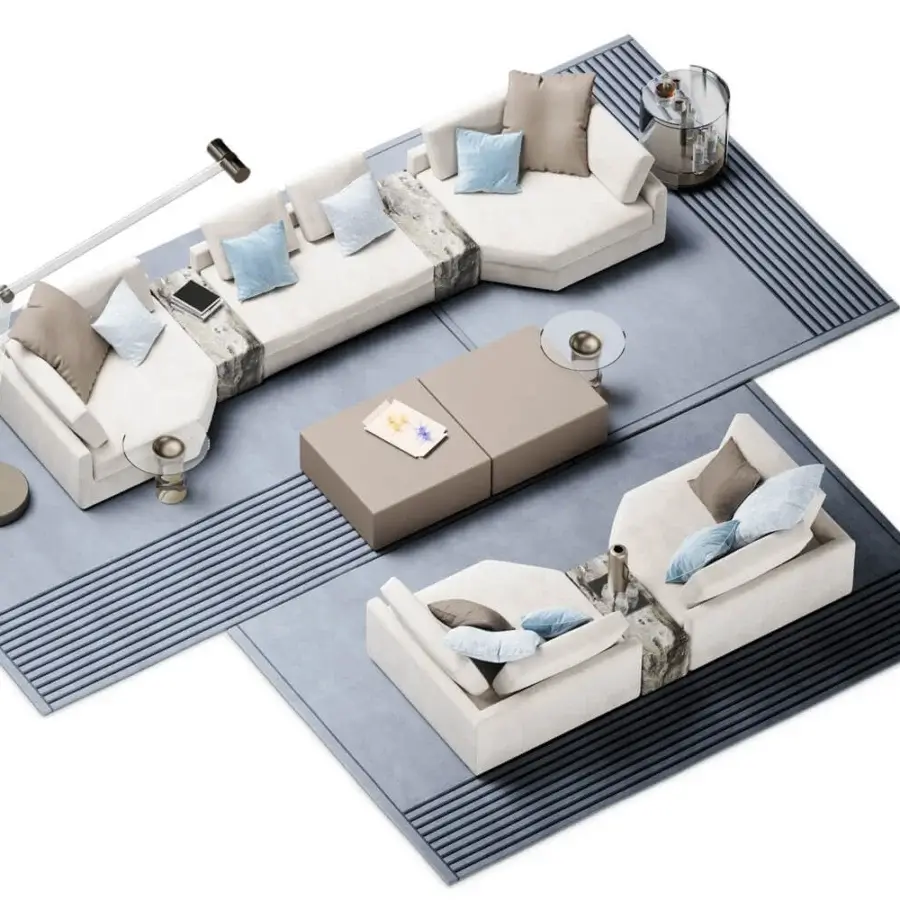 Distinguished Reflex Adone coffee table crafted with Marble glass external cover and light brown matte finish