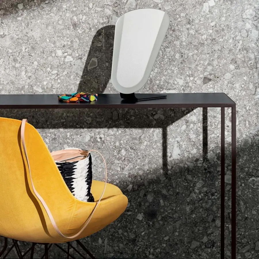Elegant Sovet Italia Cadira chair with vibrant yellow textile upholstery and lacquered metal base