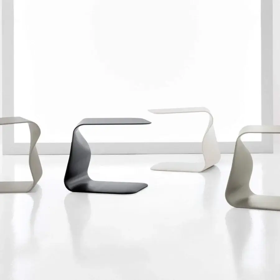 Exceptional Bonaldo Duffy side table sculpted from high-density lacquered polyurethane with a sleek matte black finish