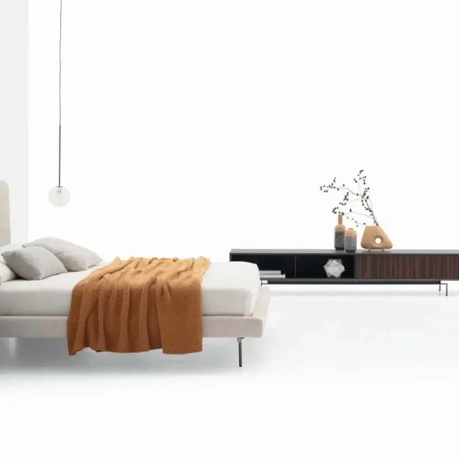Superior Ditre Italia Eric TV stand with compact form and smooth dark brown finish for contemporary interiors