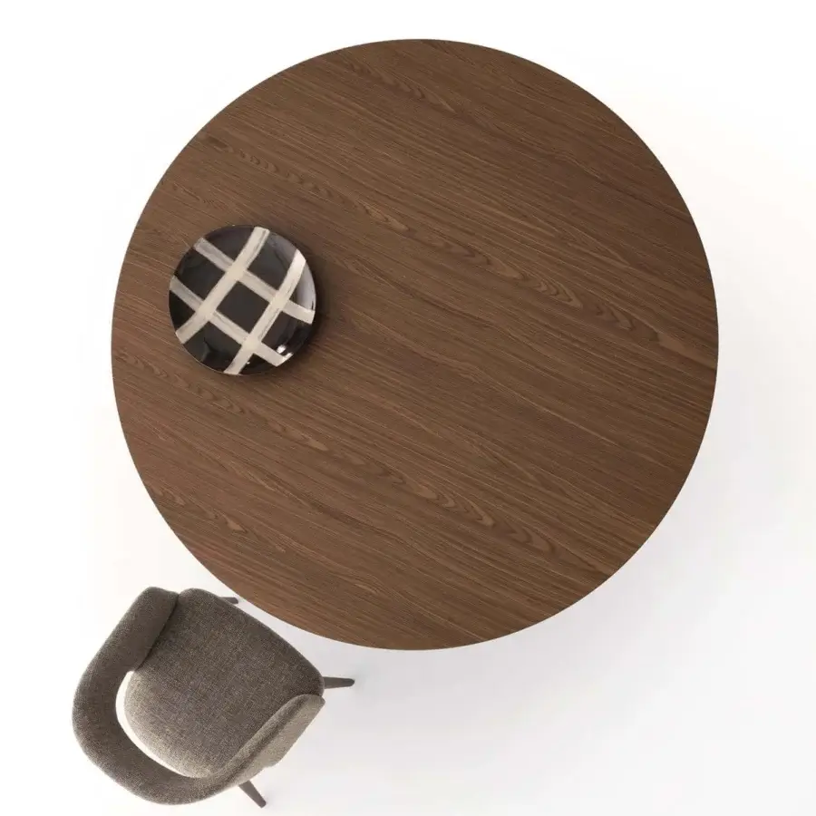Superior Ditre Italia Nell table with a smooth brown wood surface and extremely light metal blade base crafted in Italy