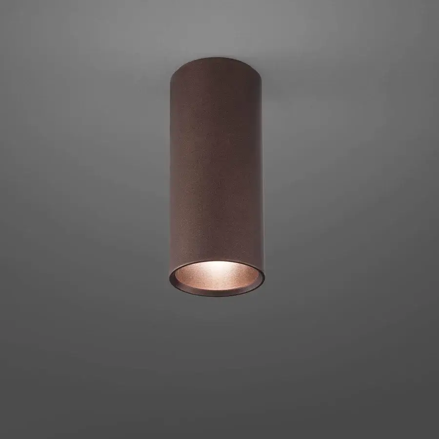 Exceptional Lodes A-Tube ceiling lamp in textured matt black casts warm golden light with seamless ceiling connection