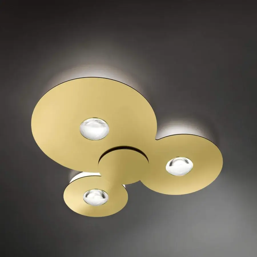 Harmonious Lodes Bugia ceiling lamp with overlapping circular forms crafted from metal featuring a smooth matte finish